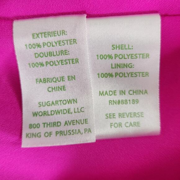 Lilly Pulitzer Berry Sangria Pink Abrielle Cold Shoulder Long Sleeve Dress Sz 10 - Picture 9 of 9